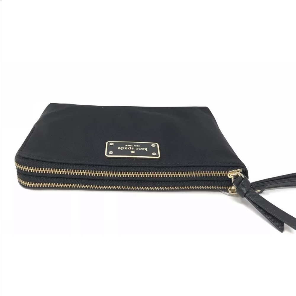 New Kate Spade ♠️ Black double zip Wristlet - Picture 4 of 7